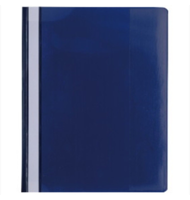 Schnellhefter Classic 439907B, A4+, blau, Polyvinylchlorid (PVC), 80g, Vorderdeckel transparent