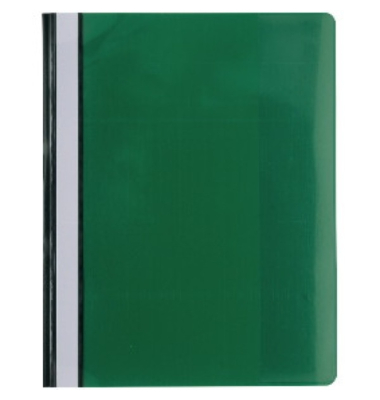 Schnellhefter Classic 439915B, A4+, gr&uuml;n, Polyvinylchlorid (PVC), 80g, Vorderdeckel transparent