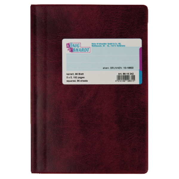 4014149196315 - Geschäftsbuch 86-16242 rot A6 kariert 70g 96 Blatt   192 Seiten 4014149196315 König und Ebhardt