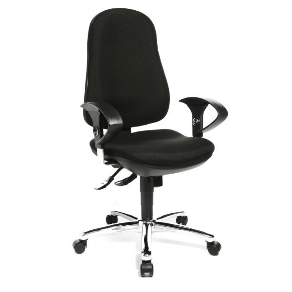 4014296591681 - Bürodrehstuhl Support Syncro Deluxe schwarz mit Armlehnen bis 110kg 4014296591681 Topstar
