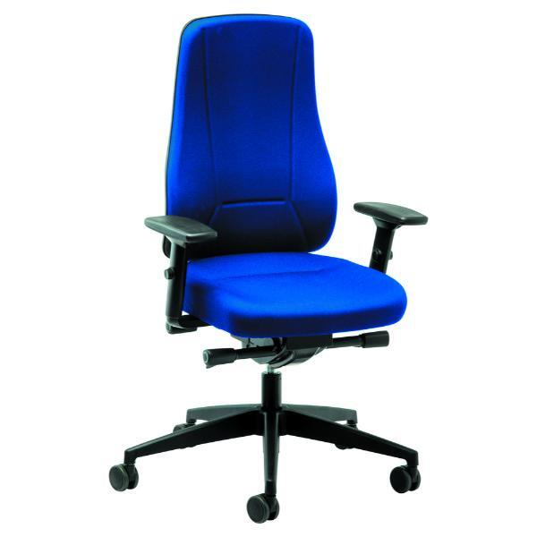 Prosedia Bürostuhl Younico 2456, blau / silber, mit Armlehnen, bis 120kg, ohne Kopfstütze 4016849424088 Prosedia