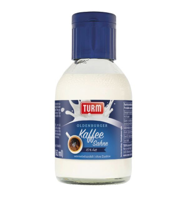 Kaffeesahne 32601, 10% Fett, 168ml, in der Glasflasche