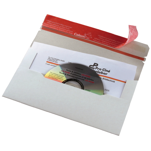 4033657401629 - Versandtaschen CP 04016 CD   DVD ohne Fenster selbstklebend lange Seite offen 21g weiß 4033657401629 ColomPac