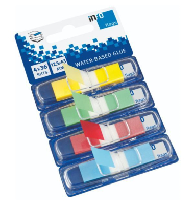 Haftmarker 7727-82, 12,5x43mm, rot/gr&uuml;n/gelb/blau, ohne, Z-Notes, rechteckig
