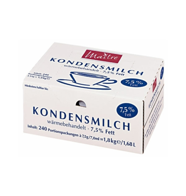 Kondensmilch Maitre 4049014, 4% Fett, 240x 7,5ml, in Portionsdose