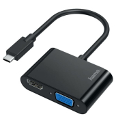 Video-A 2in1, USB-C-St - VGA & HDMI Buchse, Ultra-HD 4k, swz Video-Adapter