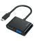 Video-A 2in1, USB-C-St - VGA & HDMI Buchse, Ultra-HD 4k, swz Video-Adapter