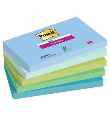 Haftnotizen 7100258790, 76x127mm, farbig sortiert (Blau-/Gr&uuml;nt&ouml;ne), rechteckig