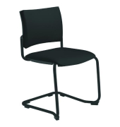 Besucherstuhl Savannah, schwarz / schwarz, ohne Armlehnen, Freischwinger