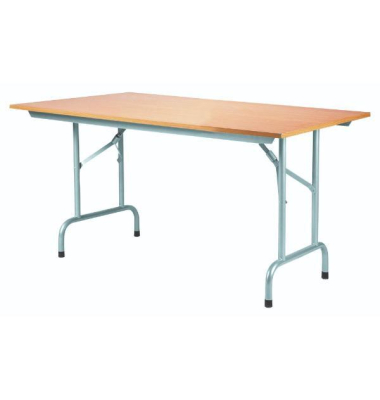 Klapptisch WG375-NB06, 73cm (H), 120x80cm (BxT), rechteckig, buche / metall