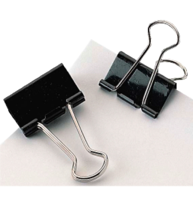 Briefklemmer, Stahl, B: 32 mm, Klemmweite: 13 mm, schwarz Briefklemmer, Stahl, B: 32 mm, Klemmweite: 13 mm, schwarz