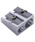 Spitzer, Metall, Blockform, 2fach, Stift-&Oslash;: 8  11 mm, silber
