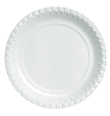 Teller, Einweg, Karton, rund, Ø: 22 cm, weiß