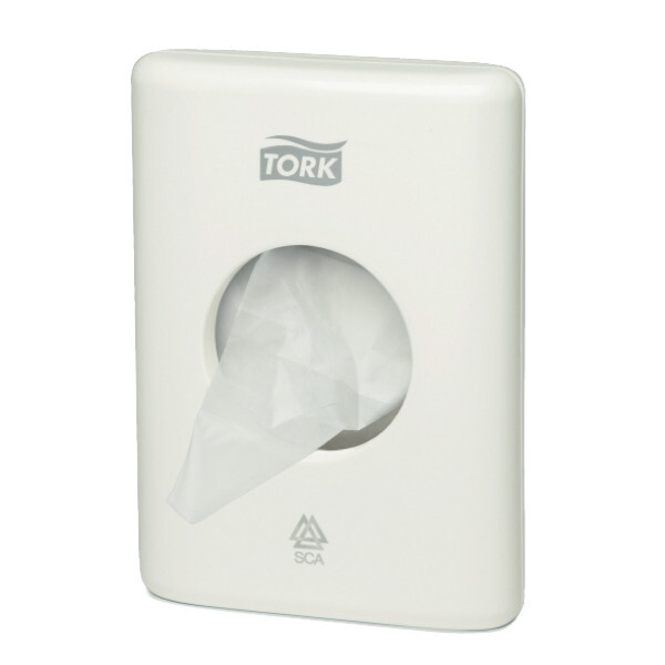 Tork Hygienebeutelspender Elevation, Kunststoff, 10 x 3,6 x 14 cm, weiß 7322540355048 Tork