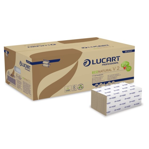 8005892414883 - Falthandtücher Eco Natural V 2 863044 21x21cm 2-lagig Zickzack (V-Falz) natur recycelten Fiberpack-Fasern  8005892414883 Lu 3800 Stück