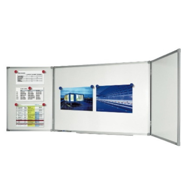 Whiteboard klappbar 7-100554, 120/240x90cm, emailliert, Aluminiumrahmen