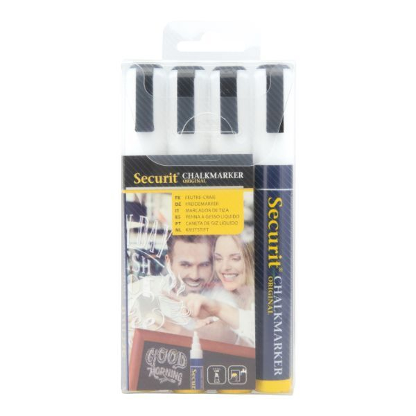 Securit Kreidema SMA510-V4-WT Mittelrichstä 2-6mm, weiß 8718226491190 Securit 4 Stück