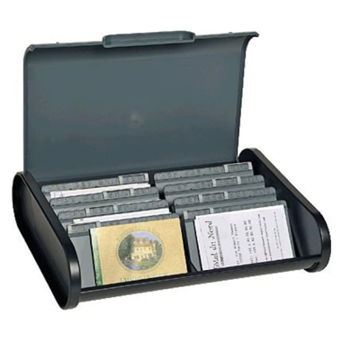 Visitenk 68114D, für 400 Karten, 8-teiliges Register, swzgr Visitenk 68114D, für 400 Karten, 8-teiliges Register, swzgr