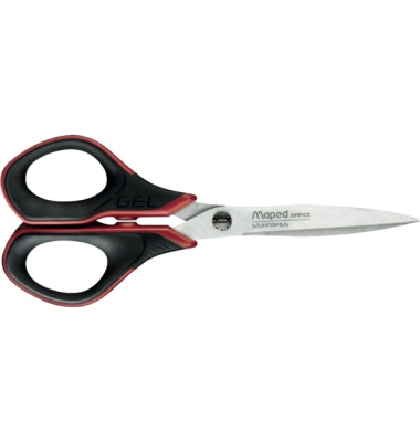 B&uuml;roschere Advanced, Stahl, rostfrei, 17cm, rot/schwarz