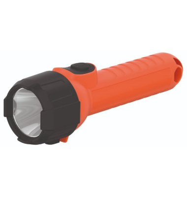 Taschenlampe ATEX 2AA, mit Karabiner-Gü 150Lumen, orangeswz