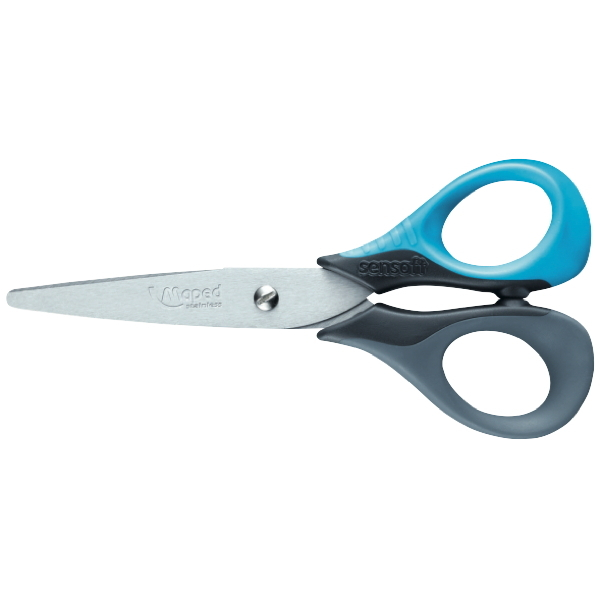 Maped Büroschere Sensoft, Edelstahl, 13,5cm, farbig sortiert 3154141693007 Maped