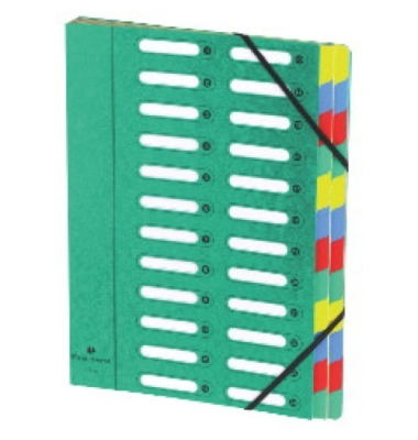 Ordnungsmappe Exacompta 5324E Harmonika, 24 Fächer, mit Gummizug, farb.sortiert