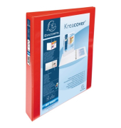 Präsentationsringbuch Kreacover 51942RE, A4+ 4 Ringe 30mm Ring-Ø Polypropylen, Karton, 2 Außentaschen, 2 Innentaschen, rot