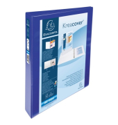 Pr&auml;sentationsringbuch Kreacover 51942BE, A4+ 4 Ringe 30mm Ring-&Oslash; Karton, PP-kaschiert, 2 Au&szlig;entaschen, 2 Innentaschen, blau