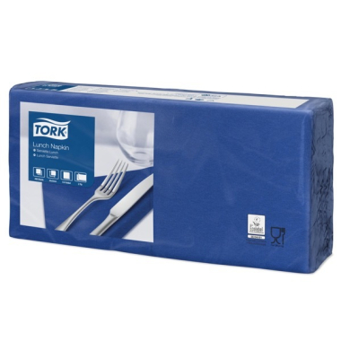 Servietten 18462, blau / Uni, 2-lagig, 33x33cm