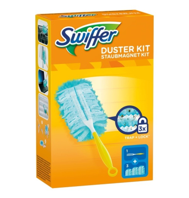 Staubmagnet Swiffer Starterkit mit 3 Tüchern und 1 Handgriff Staubmagnet Swiffer Starterkit mit 3 Tüchern und 1 Handgriff