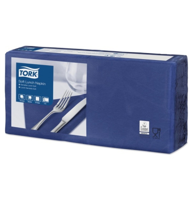 Servietten 18346, blau / Uni, 3-lagig, 33x33cm