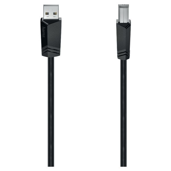 Hama USB-Kabel 00200602, 1.5m, USB-A auf USB-B, schwarz 4057766283419 Hama