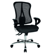 B&uuml;rodrehstuhl Head Point Deluxe, schwarz / schwarz, mit Armlehnen, bis 110kg, ohne Kopfst&uuml;tze