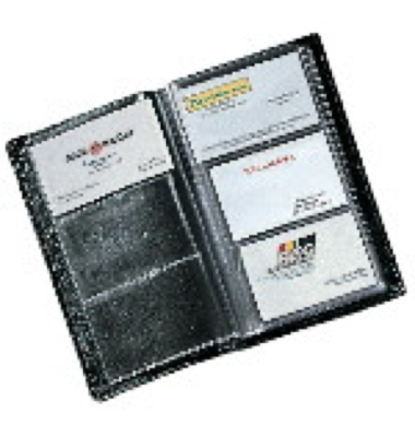 Visitenkartenbuch für 240 Karten, Maße: 11,7x19,7cm, schwarz