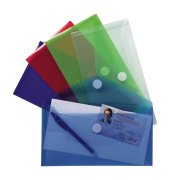 Dokumententasche Cristal - Serie 56510E, Din lang (Din lang) / Scheckformat, transparent blau/violett/gr&uuml;n/rot/farblos, Polyprop