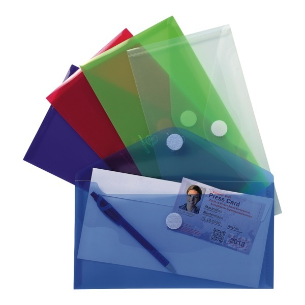 3130631565108 - Dokumententasche 56510E anderes Format transparent blau violett grün rot farblos Polypropylen (PP) Klettverschluss 313063156 5 Stück