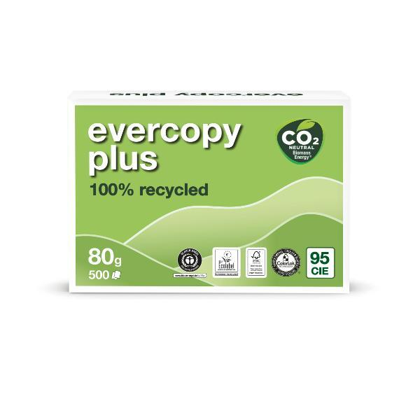 3288580500388 - Recyclingpapier evercopy plus 50038 A3 80g weiß 80er Weiße  3288580500388 500 Stück