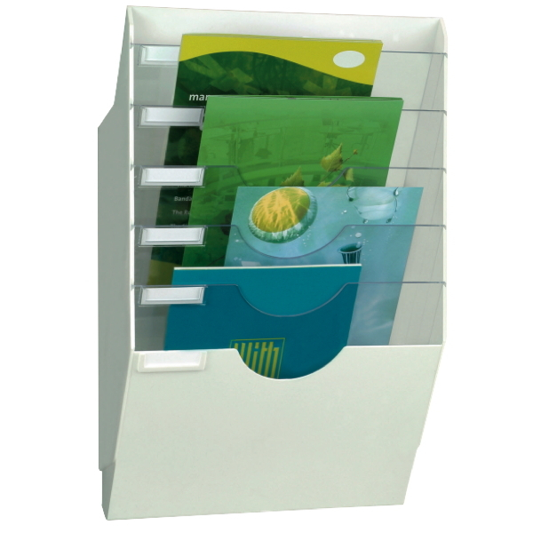 3331031532152 - Wandprospekthalter CEP mit 5 Trennwänden für 2 - 6 Fächer weiß 3331031532152 CEP