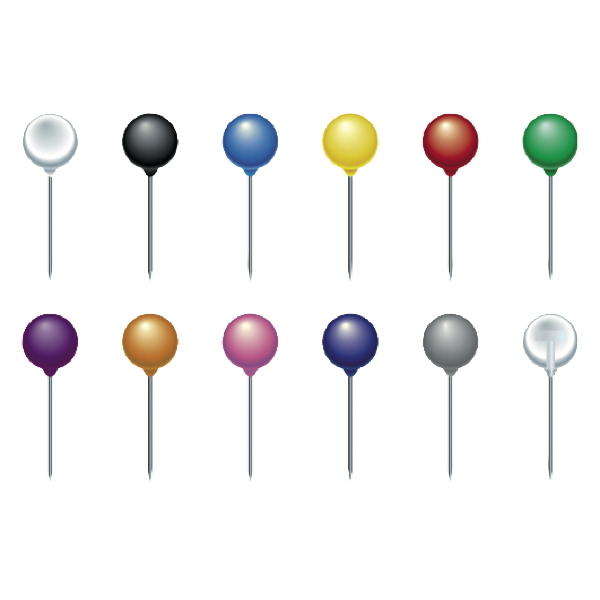 3364220143754 - Rundkopfnadeln 14375E 6mm x 15mm farbig Rundkopfnadeln 3364220143754 50 Stück