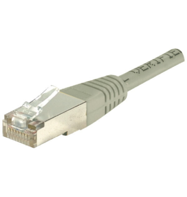 Patchkabel CUC RJ45, vergoldet, CAT-5e, 3m Kabel, grau