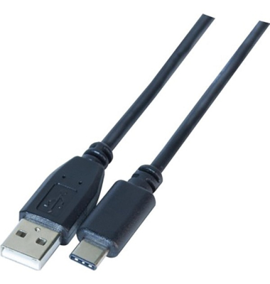 USB 2.0-Kabel CUC 150303, Typ C  USB A, 1m Kabel, schwarz