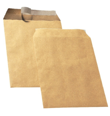 Versandtaschen, C4, ohne Fenster, haftklebend, 90g, braun