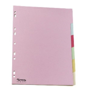 Kartonregister 29236, 6-teilig blanko, A4, 160 g/m&sup2;, farbige Taben, 6-teilig