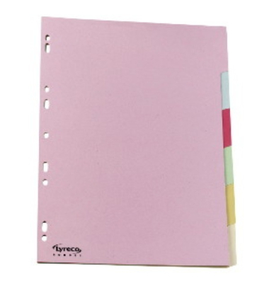 Kartonregister 29236, 6-teilig blanko, A4, 160 g/m&sup2;, farbige Taben, 6-teilig