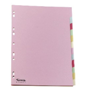 Kartonregister 29235, 12-teilig blanko, A4, 160 g/m&sup2;, farbige Taben, 12-teilig