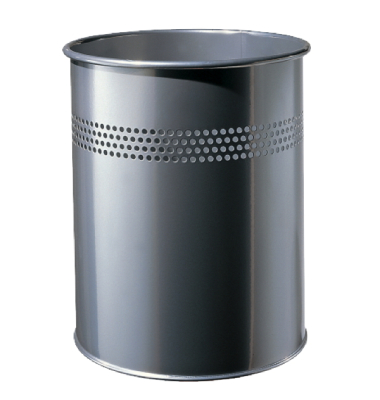 Papierkorb Twinco, Metall 14,7 l silber