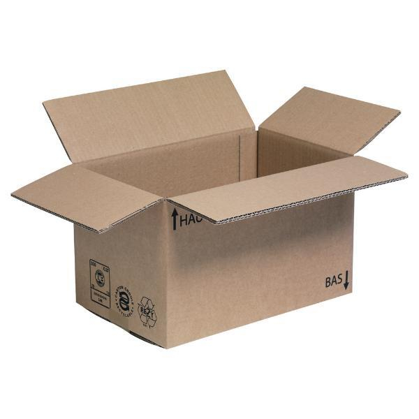 Ondulys Faltkartons Kraftliner A75 braun, bis DIN A4+, innen 340x220x250mm, Kraftliner Wellpappe 2-wellig 3700323201081 Ondulys 20 Stück