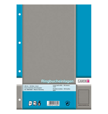 Ringbucheinlagen 100050460, liniert, A4, 70g, 4-fach-Lochung