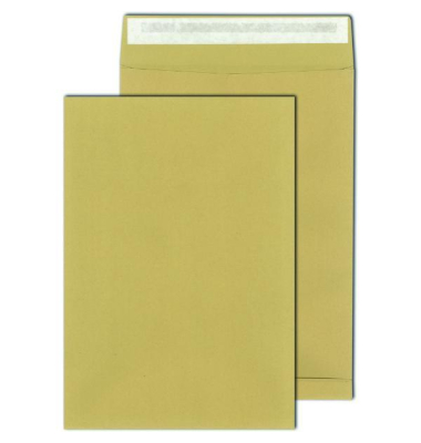 Faltentaschen BlessOf 30007036, B4, ohne Fenster, 50mm-Falte, haftklebend, 140g, braun