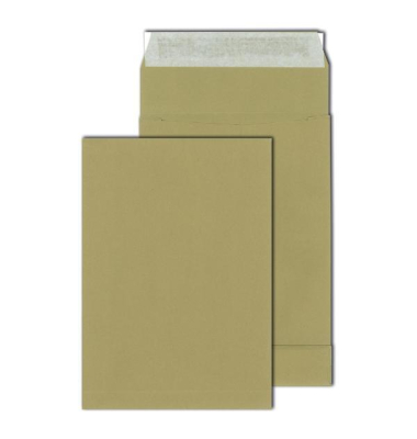 Faltentaschen 30022369, B5, ohne Fenster, 40mm-Falte, haftklebend, 110g, braun
